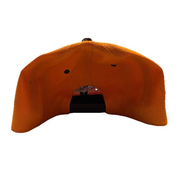 White Wolf Chicago Bears Adjustable Snapback Hat Orange Flat Bill Burlap - Picture 4 of 6